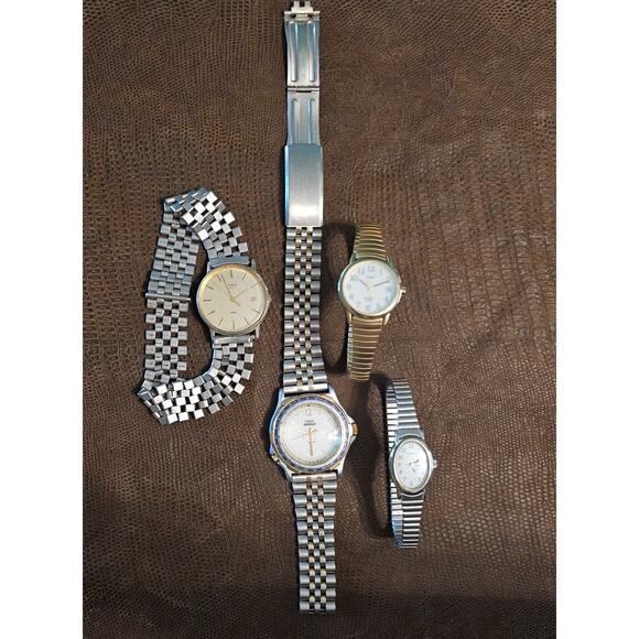 4 Vintage TIMEX WATCHES Bundle Lot As Is DIY Craft Project Untested Steampunk - Picture 2 of 7